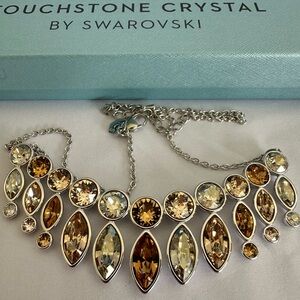 Touchstone Crystal Necklace by Swarovski - Sand Castle Statement Necklace